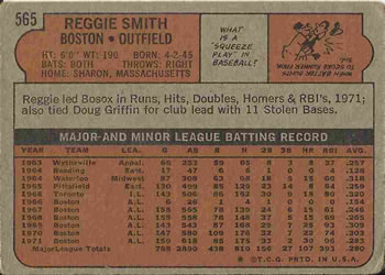 Reggie Smith  baseball card collectible - Main Image 2