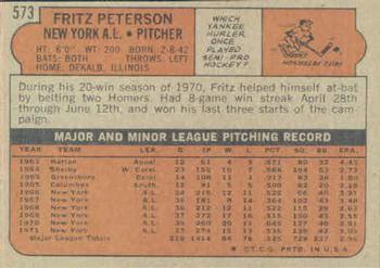 Fritz Peterson  baseball card collectible - Main Image 2