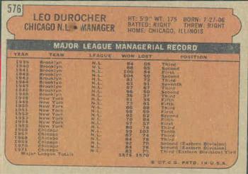 Leo Durocher  baseball card collectible - Main Image 2
