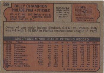 Billy Champion  baseball card collectible - Main Image 2