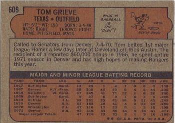 Tom Grieve  baseball card collectible - Main Image 2