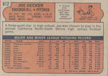 Joe Decker  baseball card collectible - Main Image 2