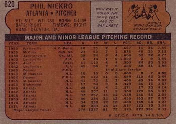 Phil Niekro  baseball card collectible - Main Image 2