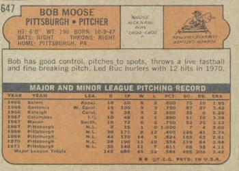 Bob Moose  baseball card collectible - Main Image 2