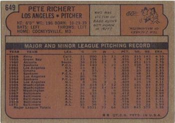 Pete Richert  baseball card collectible - Main Image 2