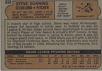 Steve Dunning  baseball card collectible - Main Image 2