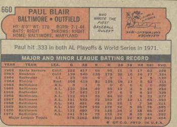 Paul Blair  baseball card collectible - Main Image 2