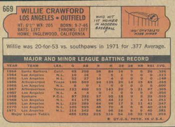 Willie Crawford  baseball card collectible - Main Image 2