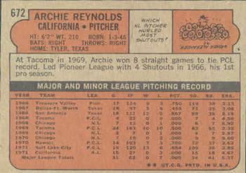 Archie Reynolds  baseball card collectible - Main Image 2
