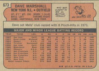 Dave Marshall  baseball card collectible - Main Image 2