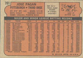 Jose Pagan  baseball card collectible - Main Image 2