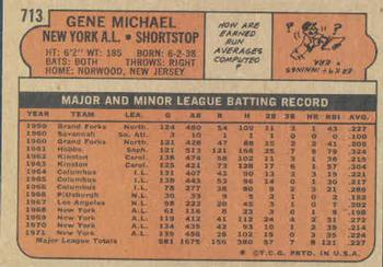 Gene Michael  baseball card collectible - Main Image 2