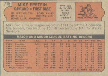 Mike Epstein  baseball card collectible - Main Image 2