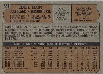Eddie Leon  baseball card collectible - Main Image 2
