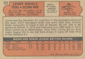Lenny Randle  baseball card collectible - Main Image 2