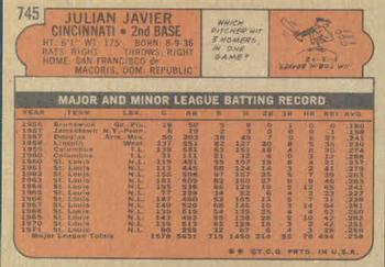 Julian Javier  baseball card collectible - Main Image 2
