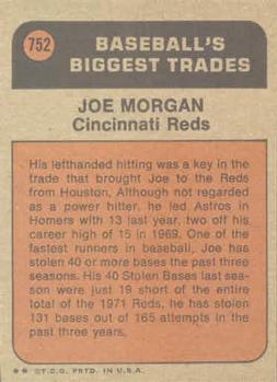 Joe Morgan  baseball card collectible - Main Image 2