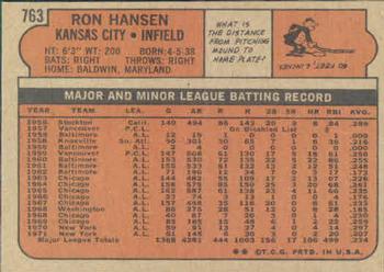 Ron Hansen  baseball card collectible - Main Image 2