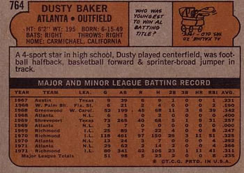 Dusty Baker  baseball card collectible - Main Image 2