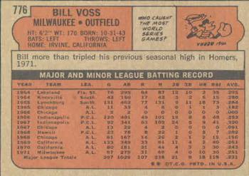 Bill Voss  baseball card collectible - Main Image 2