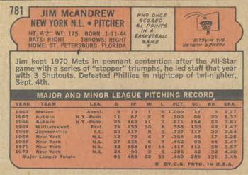 Jim McAndrew  baseball card collectible - Main Image 2