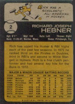 Rich Hebner  baseball card collectible - Main Image 2