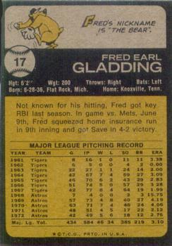 Fred Gladding  baseball card collectible - Main Image 2