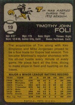 Tim Foli  baseball card collectible - Main Image 2