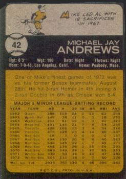 Mike Andrews  baseball card collectible - Main Image 2