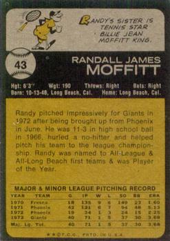 Randy Moffitt  baseball card collectible - Main Image 2