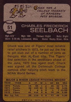 Chuck Seelbach  baseball card collectible - Main Image 2