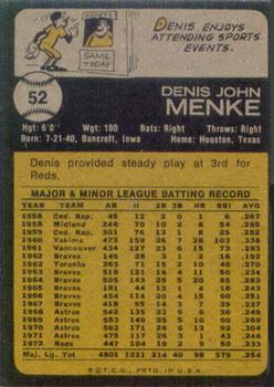 Denis Menke  baseball card collectible - Main Image 2