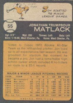 Jon Matlack  baseball card collectible - Main Image 2