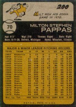 Milt Pappas  baseball card collectible - Main Image 2