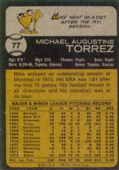 Mike Torrez  baseball card collectible - Main Image 2