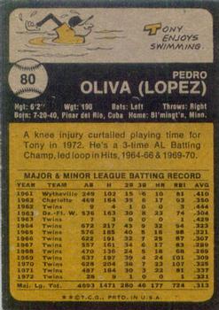 Tony Oliva  baseball card collectible - Main Image 2
