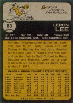Leron Lee  baseball card collectible - Main Image 2