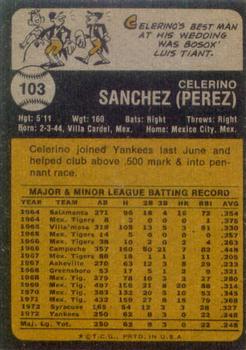 Celerino Sanchez  baseball card collectible - Main Image 2