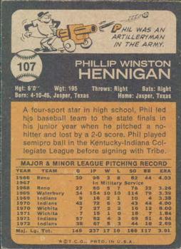 Phil Hennigan  baseball card collectible - Main Image 2