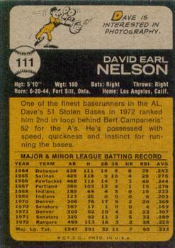 Dave Nelson  baseball card collectible - Main Image 2