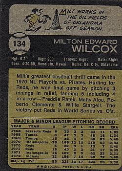 Milt Wilcox  baseball card collectible - Main Image 2