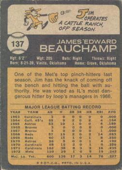 Jim Beauchamp  baseball card collectible - Main Image 2