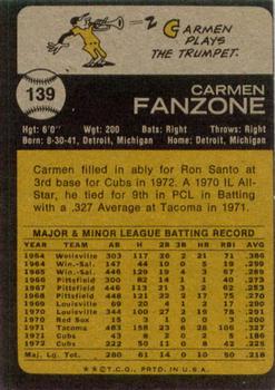 Carmen Fanzone  baseball card collectible - Main Image 2