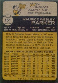 Wes Parker  baseball card collectible - Main Image 2