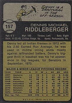 Denny Riddleberger  baseball card collectible - Main Image 2