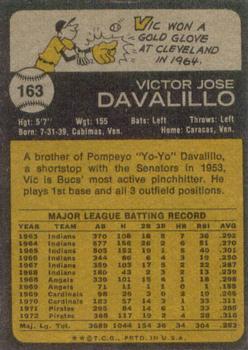 Vic Davalillo  baseball card collectible - Main Image 2