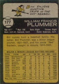 Bill Plummer  baseball card collectible - Main Image 2