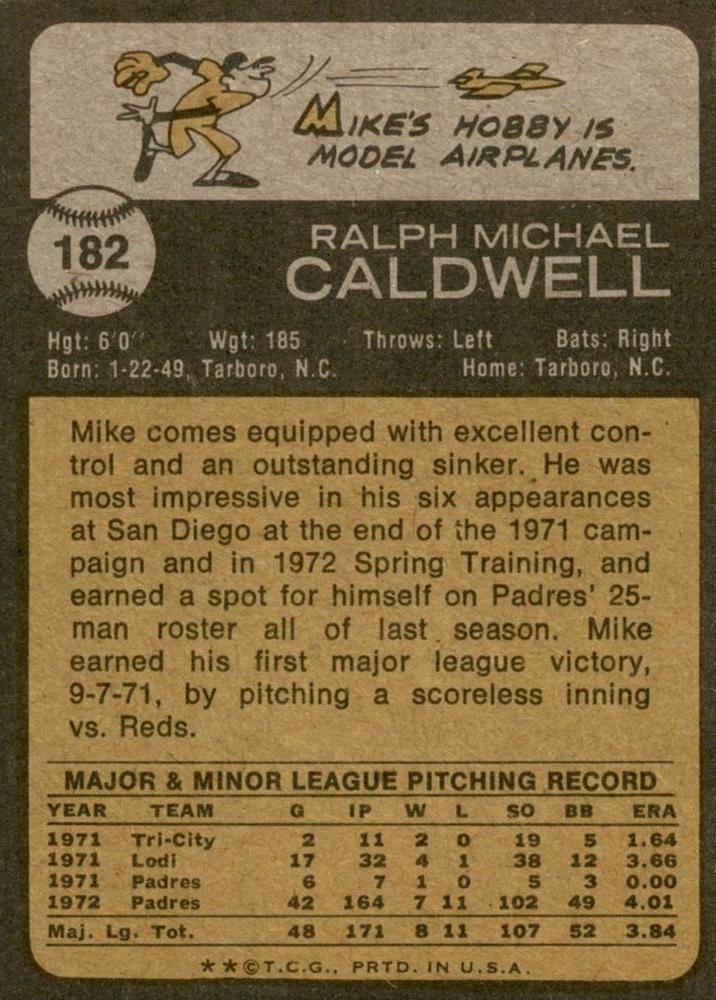 Mike Caldwell  baseball card collectible - Main Image 2