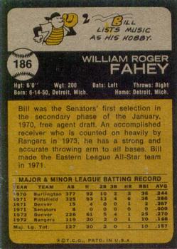 Bill Fahey  baseball card collectible - Main Image 2