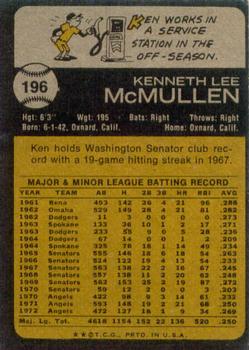 Ken McMullen  baseball card collectible - Main Image 2
